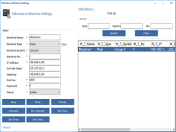 Machine Settings