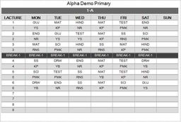 Classwise Timetable